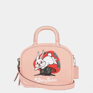 Coach x White Rabbit Pink Lunchbag Leather Handbag Authentic NWT RARE Easter Day